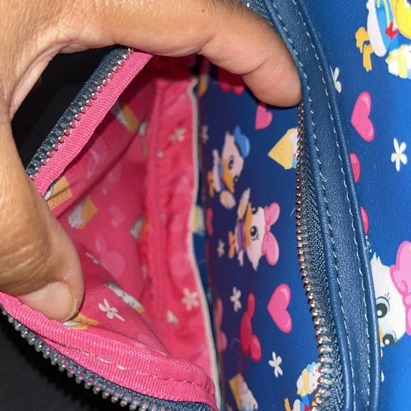 Loungefly Blue and Pink Daisy and Donald Duck Backpack - Picture 7 of 10